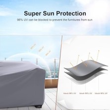 Bahçe Mobilyası Örtüsü, Bahçe Mobilyası Brandası, Su Geçirmez, Rüzgar Geçirmez, Uv Dayanıklı, Bahçe Mobilyası Örtüsü, Bahçe Mobilya Brandası Masa Koruma Örtüsü (Grı, 200 * 160 * 80)