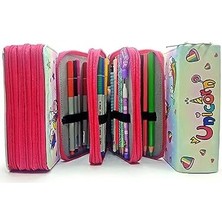 Şeker Temalı Modelist Kalem Kutusu Kalemkutu Vegan Deri Üç Bölmeli Kalemlik