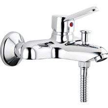 Banyo Bataryası A41045, Duvardan Montaj, Krom, Seramik Kartuşlu, Pirinç Gövde