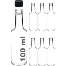 100 ml Şeffaf Standart Sosluk 100 cc Sızdırmaz Kapaklı Cam Şişe (6)