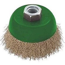 T 27710/125 Saçaklı Çanakfırça, Yeşil/gri/prinç, 125 mm