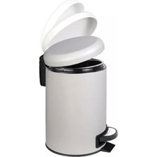 Paslanmaz Pedallı Çöp Kovası Beyaz 12 Lt (000302-2)