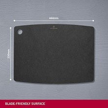 Kesme Tahtası Kitchen Serisi, Bıçakları Koruyucu, Bulaşık Makinesinde Yıkanabilir, Uzun Ömürlü, L (44,4 x 33 x 0,6, Düz Siyah