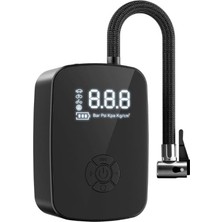 Hava Kompresörü, 150 Psı Dijital Göstergeli Oto Kompresör, Araba, Motosiklet, Bisiklet ve Top Için, Taşınabilir Şarjlı Kullanım, 3500 Mah Batarya, 3 Farklı Başlık (Psı,kpa,bar,kg/cm²)