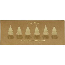 - Ivory Mini Tree Candles - Krem Mini Ağaç Mumlar (6'lı)