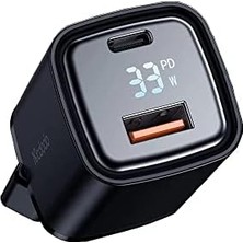 CH-1701 Dijital Ekran USB Typec Girişli Hızlı Şarj Adaptörü, 33W