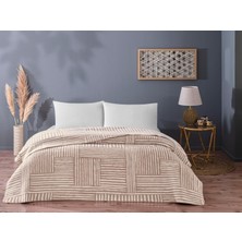 Gable DESENLI%100 Pamuk Pamuk Battaniye, Bej, Çift Kişilik