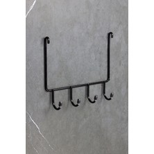 Lif ve Kese Askılığı Siyah Termoplastik Kaplamalı Banyo Köşeliği, Duş Rafı ve Duş Askılarına Uyumlu Siyah