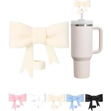 1 Adet Silikon Pipet Kapağı –   ile Uyumlu 10 mm Pipetler Için – Toz Koruyucu, Fiyonklu Tasarım – Krem Renk