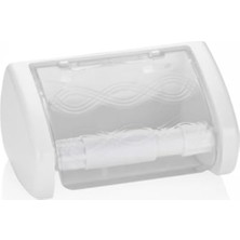 Beyaz Desenli Kapaklı Tuvalet Kağıtlığı - Dayanıklı ve Şık Tasarım, Tuvalet ve Banyo Kullanımına Uygun