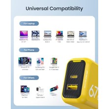 Magcube 2 Portlu Şarj Adaptörü, Gan+ 67W Hızlı Şarj Cihazı