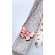 Serenity Zirkon Taşlı Mineli Kelebek Çelik Kolye