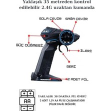 Oyuncak 2.4 Ghz Uzakan Kumandalı Şarjlı Full Fonksiyon Ralli Yarış Arabası 33 cm Dev Boy LED Işıklı Ralli (Gümüş)