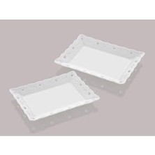 Setabıanca STLT-D02 Doily Kayik Tabak, 2 Li S, 20X15X2CM