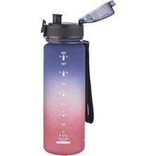 500ML Soft Çift Renk Motivasyon Tritan Su Matarası (Lacivert-Kırmızı)