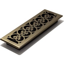 SPH414-A Desenli Zemin Menfezi, 10X35.5 Cm, Antik Pirinç