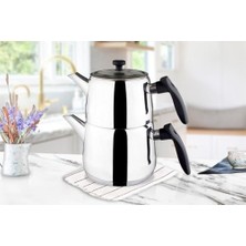 Aleda Serisi Plastik Kulplu 304 Çelik Çaydanlık 2 Litre Hacimli