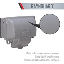 MX3300 Bir Takım Yatay Kullanım Metal Hava Koşullarına Dayanıklı Priz Kapağı, Gri Kaplama