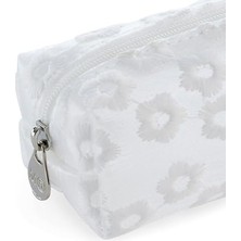 Kalem Çantası Mr Beyaz Çiçek Işlemeli