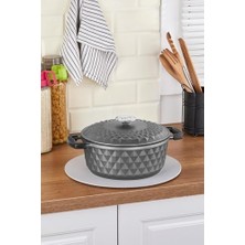 Döküm Kapak Derin Tencere 20 cm Gri