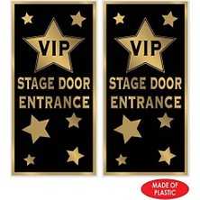2 Parça Plastik Iç Mekan Dış Mekan Vıp Sahne Giriş Kapı Kapakları, Film Teması Ödülleri Gece Parti Dekorasyonları, 152,4 cm x 76,2 Cm, Siyah/altın