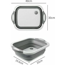 Katlanabilir Süzgeçli Kesme Doğrama Tahtası Badya Leğen