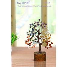 Taş Sepeti 7 Çakra Hayat Ağacı Feng Shui Ağacı Pozitif Enerji Için Kristal Ağaç Enerji Jeneratörü