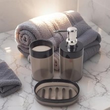 Akrilik 3'lü Banyo ve Lavabo Seti - Diş Fırçalık, Sıvı Sabunluk ve Katı Sabunluk - Şık, Dayanıklı, Modern Banyo Organizeri (Asorti)