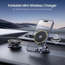 Kablosuz Magsafe Araç Montaj Şarj Cihazı, Tamamen Metal 15W Hızlı Magsafe Şarj Cihazı, Eller Serbest Manyetik Telefon Tutucu Gösterge Paneli, 16 Pro Max/ 15 14 13 12 Pro Max Plus