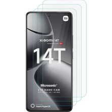 14T Screen Protector Glass Cam Ekran Koruyucu (3`lü Paket) [14T ile Uyumlu Ekran Koruyucu - Şeffaf]