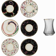 Sandro Moreno 1453 Desen Yağmuru Optik 12 Parça Altı Kişilik Çay Seti 110 ml