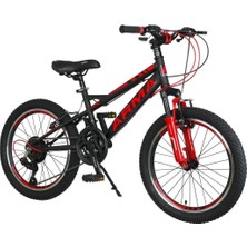 Tunca Arma 20 Jant Shimano Vitesli Ön Amortisörlü Çocuk Bisikleti Siyah / Kırmızı