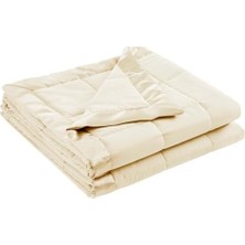 Windom Microfiber Alternative Blanket With 3m Moisture Management Ivory 108X90 Size Quilted Premium Soft 3m Scotchgard Moisture Microfiber For Bed, Couch Or Sofa