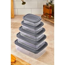 5’li Buzdolabı Saklama Kabı Seti – Sızdırmaz, Gıda Koruyucu, Şeffaf Dikdörtgen Organizer, Istiflenebilir – Buzdolabı/dolap