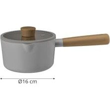 Alüminyum Döküm Süt Tavası Cam Kapaklı Gri 16CM