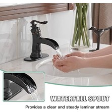 Şelale Çıkışı, Tek Kollu Lavabo Musluğu, Lavabo Armatürü, Orb Yağı Ovulmuş Bronz, 9233