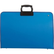Proje Çantası Mavi, 38X55 Cm, Askılı Taşıma, Kalemlikli, Sert Kapaklı, El Yormayan Ergonomik Kulp
