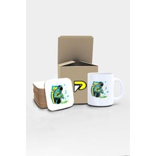 Astronot Barista Uzay Tasarımlı Baskılı Kupa Bardak Seti, Eğlenceli Özel Hediye Mug