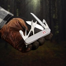 Cep Bıçağı Farmer x Alox (10 Fonksiyon, Bıçak, Konserve Açacağı, Tornavida, Ahşap Testeresi, Makas), Gümüş