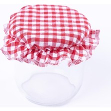 Kavanoz Kapak Süsü, Küçük Kareli Kırmızı 12 Adet