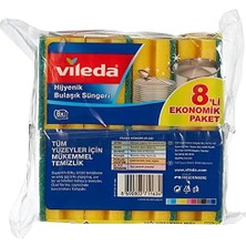 141127 Oluklu Bulaşık Süngeri, Yeşil, 8 Parça