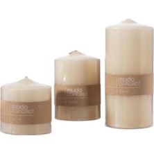 Sütun Mum Krem 7X15 cm