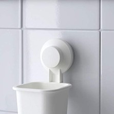 Vantuzlu Diş Fırçası Tutucu, Beyaz, Delme Yok, Vidalama Gerektirmez, Kolay Montaj. .