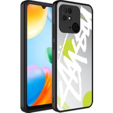 Zore Xiaomi Redmi 10C Kılıf Aynalı Desenli Kamera Korumalı Parlak Asma Mirror Kapak-Yazı