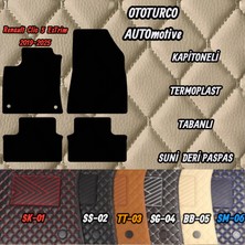 Renault Uyumlu Ototurco Automotive Suni Deri-Kapitoneli-Silikon Topukluklu-Termoplast Tabanlı Spor Paspas