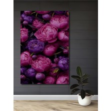 Petmudo AVM Mor ve Pembe Şakayıklar Yağlı Boya Görünümlü Dekoratif Ahşap Ev,antre,salon,ofis,mutfak Tablo