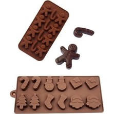 Pastry Yılbaşı Temalı Çikolata Kalıbı 2 Li Set, Kahve