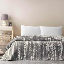 Savanna DESENLI%100 Pamuk Pamuk Battaniye, Gri, Çift Kişilik