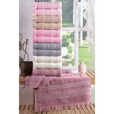 Tekstil Shiny 12'li 50X90 cm El&yüz Havlu Seti Pembe