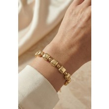 Aurrari Altın Kaplama Kareli Dorika Ayarlanabilir Bileklikbileklik